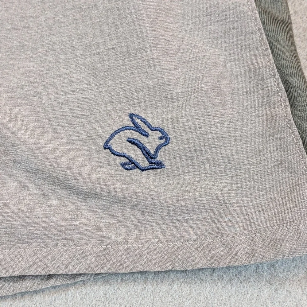 Rabbit Running Shorts Size X Large Grey Heathered 5 Inch Inseam Zip Pocket